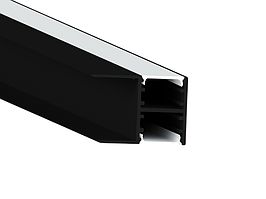 Алюмінієвий профіль для світлодіодної стрічки АЛ-38 2 метра накладний чорний, торцевий ДСП, дерево 18мм LEDUA