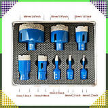 Професійний набір алмазних коронок 6-68 мм у кейсі, фото 3