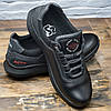 Чоловічі шкіряні кросівки (натуральна шкіра) чорні кроси, чоловіче взуття весна осінь, розмір 40 41 42 43 44 45, фото 8