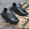 Чоловічі шкіряні кросівки (натуральна шкіра) чорні кроси, чоловіче взуття весна осінь, розмір 40 41 42 43 44 45, фото 4