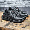 Чоловічі шкіряні кросівки (натуральна шкіра) чорні кроси, чоловіче взуття весна осінь, розмір 40 41 42 43 44 45, фото 2