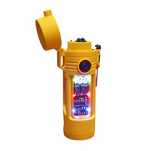 Електроімпульсна запальничка D66 дугова usb запальничка з ліхтариком Жовта