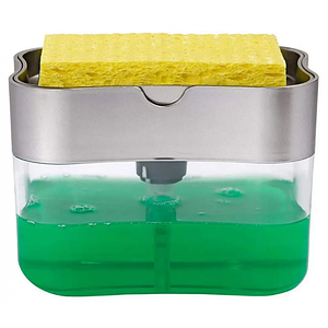 Диспенсер для мийного засобу з підставкою для губки Soap Pump & Sponge Caddy Сірий