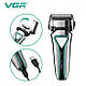 Чоловіча водонепроникна електробритва VGR V-333 Led дисплей IPX6 2 головки бритва, фото 2