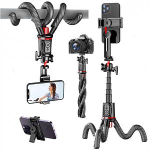 Гнучкий штатив Восьминіг для смартфона й екшн-камери BRB C03 Трипод монопод із тримачем для телефона, з пультом