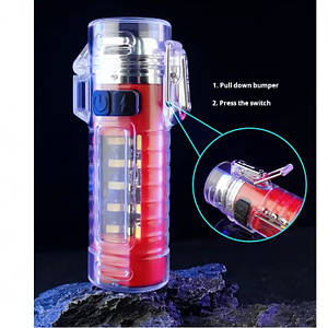 Електроімпульсна запальничка 8811 дугова usb запальничка з ліхтариком Червона