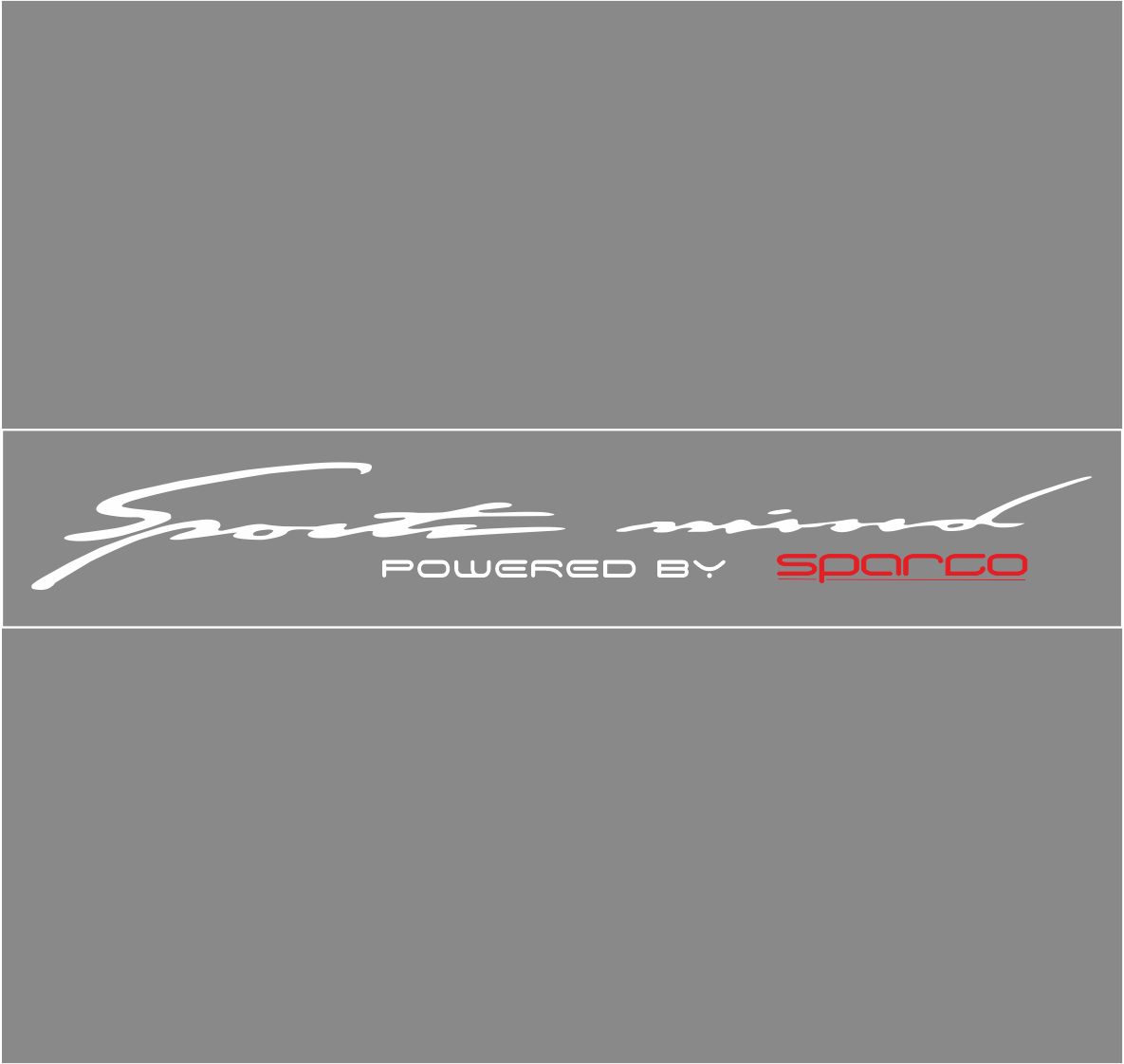 Вінілова наклейка на авто Sports mind powered by без фону 80 х 9 см