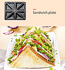 Сендвічниця з пластинами 3в1 Sokany SK-BBQ-852 три насадки гриль-вафлі-сендвіч, фото 3