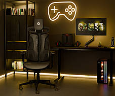 Геймерське ергономічне крісло для комп'ютера Cyberlux V10 Black екошкіра, фото 2