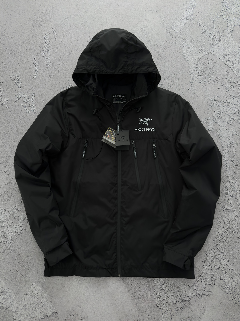 Куртка чоловіча Arcteryx Gore-Tex вітровка осінь-весна демісезонна легка з капюшономветровка арктерікс. Живе фото, фото 1