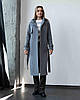 Довге жіноче кашемірове пальто сірого кольору з патами 40;42;44;46;48;50,52, фото 8