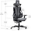 Комп'ютерне крісло для геймера з тканини Cyberlux V10 Fabric Grey, фото 10