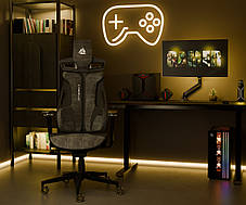 Комп'ютерне крісло для геймера з тканини Cyberlux V10 Fabric Grey, фото 2