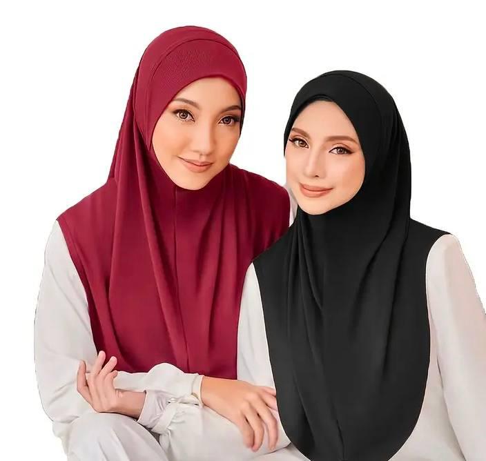 Модальний хіджаб (бордо, чорний) 1шт, фото 1