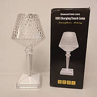 Нічник 3D кристал акумуляторний із сенсорним керуванням три режими AT-D95