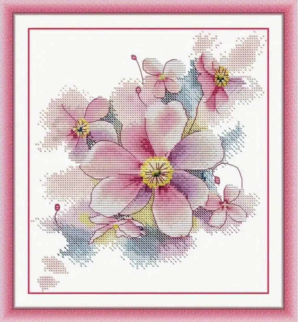 Набір для вишивання за нанесеною на канву схемою "Elegant Peach Blossom".AIDA 11CT printed , 33*36 см, фото 1