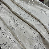 Готовий комплект Турецьких оксамитових штор на тасьмі Розмір 200на270см Колір кремовий, фото 3