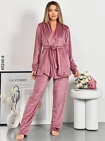 5240-8 Костюм домашній жіночий велюр (3 од: 42-44,46-48,50-52)