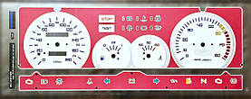Накладка на панель приборів ВАЗ 2109-099 червона з синьою підсвіткою