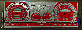 Накладка на панель приборів ВАЗ 2109-099 червона декоративна з синьою підсвіткою цифр