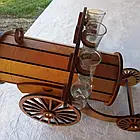Дерев'яний тримач для вина і келихів декоративні гармати на колесах, Хатинка, фото 4
