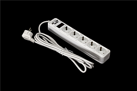 Мережевий фільтр, подовжувач з USB2 Optima Base 5 3m WHITE провід 3*0,75мм2 ax-1269