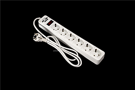 Мережевий фільтр, подовжувач з USB2 Optima Base 6 1,5m WHITE провід 3*0,75мм2 ax-1271