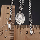 Чоловіча срібна цепочка з іконкою Миколая Чудотворця. Кулон підвіска срібло і ланцюг 925 55 см, фото 5