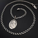 Чоловіча срібна цепочка з іконкою Миколая Чудотворця. Кулон підвіска срібло і ланцюг 925 55 см, фото 9