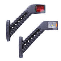 Габарит "ріжки" косий 18см 12/24v червоний+білий+жовтий 1+1+2LED "CERAY" ліхтар оранжевий (2шт)