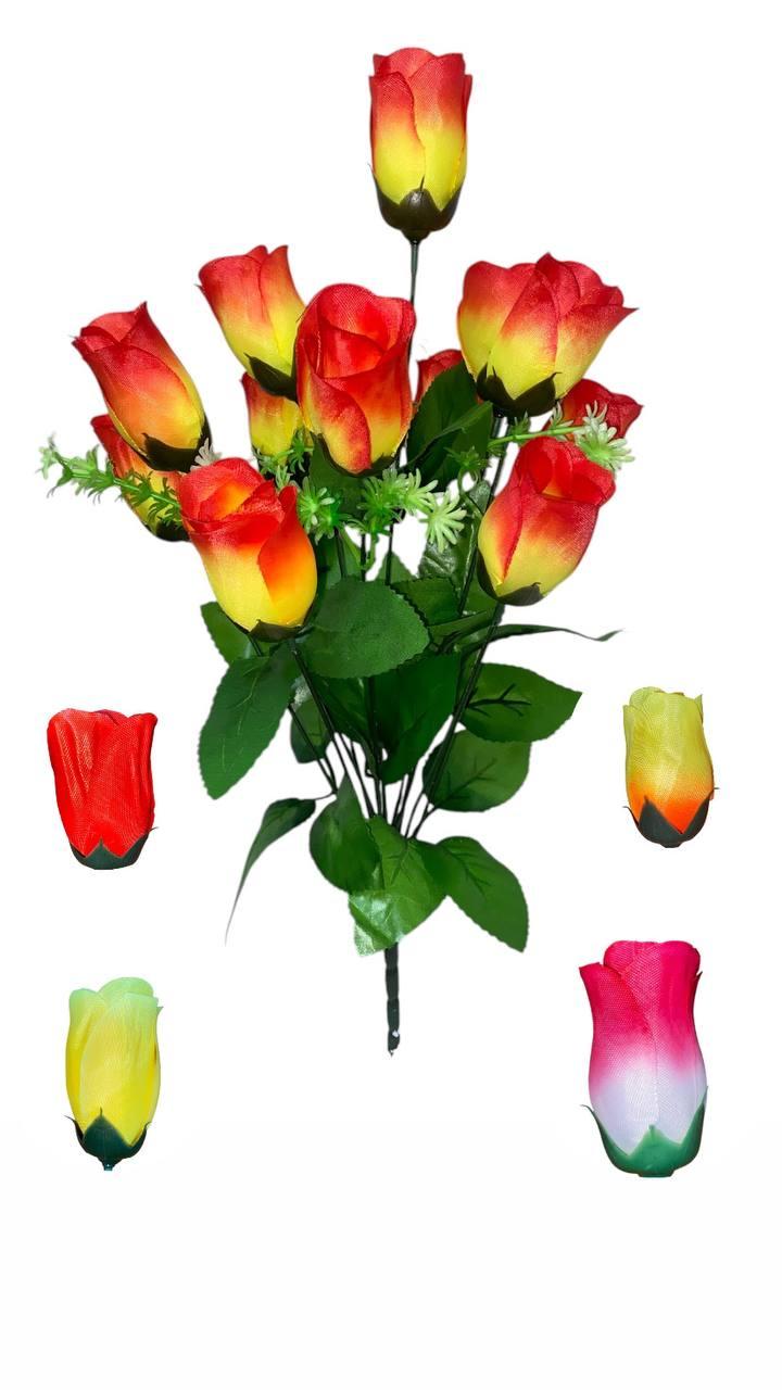 Букет штучний "Троянда" на 12 голів 515 мм кольору мікс, фото 1