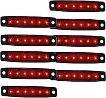 Габарит червоний 100х10мм 12/24V Led 6 діодів 201306/к