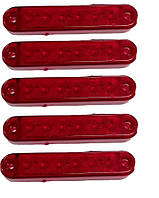 Габарит червоний 100х20мм 12/24V Led 6 діодів