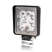 Фара-LED Квадрат 27W 105х126х20мм (3Wх9) 10/30V Дальнє/Spot (002 B 27W) (1шт) плоский