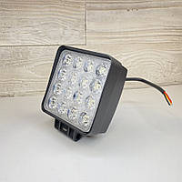 Фара-LED Квадрат 48W 118х128х60мм (3Wх16) 10/30V Страбоскоп окремий провід (29-48Flash Flood)