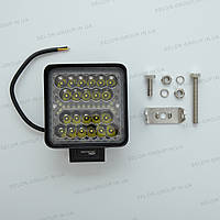 Фара-LED Квадрат 66W 110х110х45мм (3Wх22) 10/30V Дальнє/SPOT Cree+ДХО+Ожитель Чорний (1-66W) (1шт)