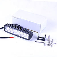 Фара-LED Прямокутник 18W 160х46х57мм (3Wх6) 10/30V Дальнє/Spot (07-18W Yellow) (1шт) /Жовта