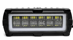 Фара-LED Прямокутник 36W 125х50х55мм (3Wх12) 10/80V + DRL (діодний обід) 11-36W+DRL (Білий/Жовтий)