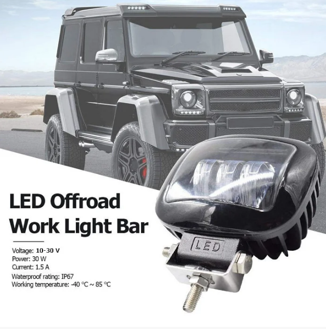 Фара-LED Квадрат 45W (15Wх3) 10/30V 120х100х60мм Ближнє/Flood Лінзована PREMIUM+ДХО 88BB-45W