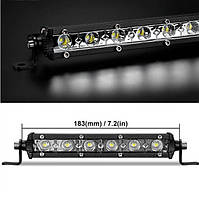 Фара-LED Прямокутник 18W 185х50х25мм (3Wх6) 10/30V Ближнє/Flood (D4-18W F) (1шт) 3 726