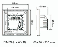 Двозонний Wi-Fi терморегулятор для підлоги 1DAL | Білий, Скляна рамка, 2 підрозетники (G157D-TRX2.WF.WT), фото 6