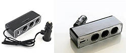 Автомобільний розгалужувач - трійник з подовжувачем/USB  0096 (USB-500mA)