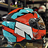 Мотошолом закритий інтеграл із сонцезахисними окулярами + LED підствітка!!!, фото 4