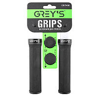 Грипси керма 130мм чорні гум. покриття/односторонній замок для фікс. Greys Grips №GR17400 (2шт.)