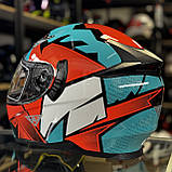 Мотошолом закритий інтеграл із сонцезахисними окулярами + LED підствітка!!!, фото 3