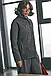 Коротке жіноче пальто демісезон з натуральної вовняної пальтової французької тканини комір стійка графіт, фото 4