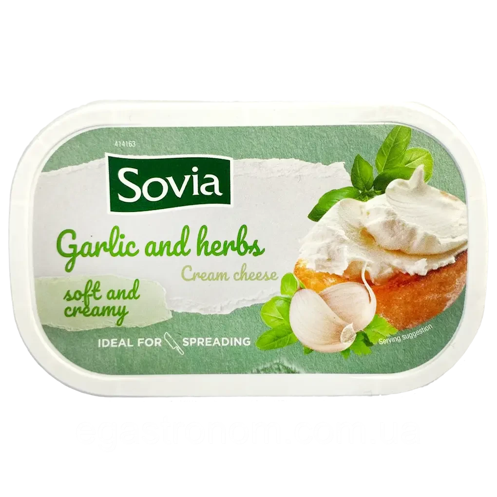 Крем-сир з часником та травами Совіа Sovia garlic and herbs 200g