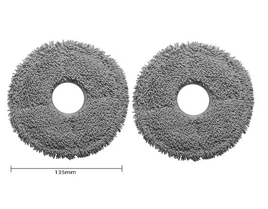 Мікрофіброва ганчірка (накладка) для робот-пилососа Xiaomi X10+ / B101 / S10+ / Dreame L10s Ultra Pro L10 Prime, 2шт, фото 1