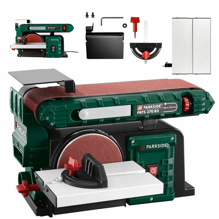 Стрічково-дискова шліфувальна машина PARKSIDE PBTS 370 A1, фото 1