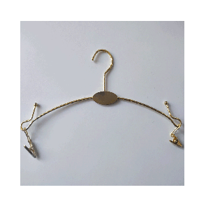 Плечики Вішалки Тремпелядля нижньої білизни зПрищіпками 28 см золоті металеві упаковка 10 шт
